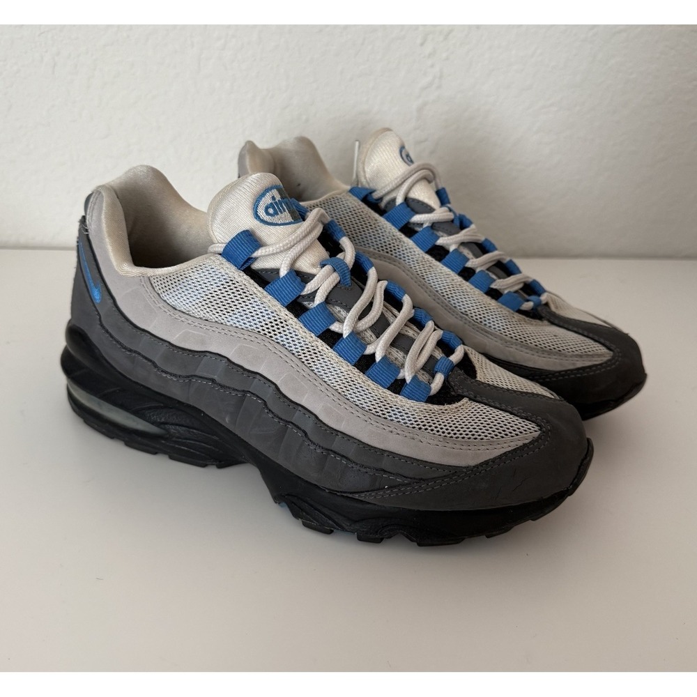 Nike Air Max '95 Dark Grey Photo Blue Wolf‎ Grey Running GS 307565-040 Sz 6.5Y